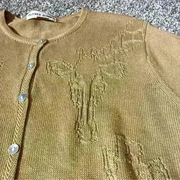 Vintage Alfred Dunner button front cardigan W beaded,  Girafe design Sz 2X - Picture 4 of 10
